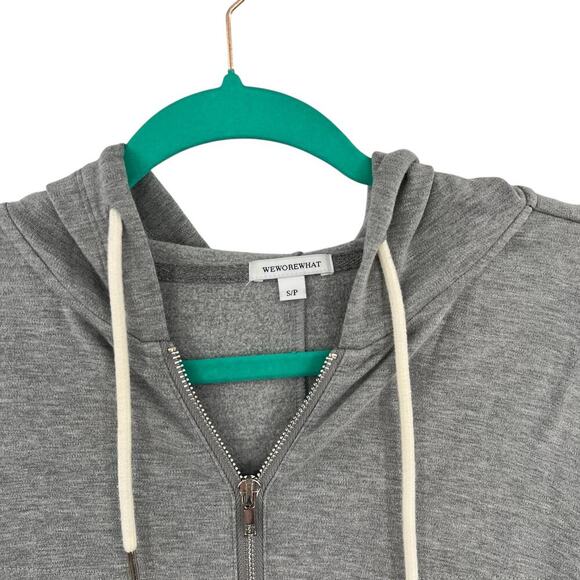 WeWoreWhat Leisure Hooded Sweatsuit Jumpsuit Long Sleeve Hoodie Gray‎ Size Small - Picture 11 of 13